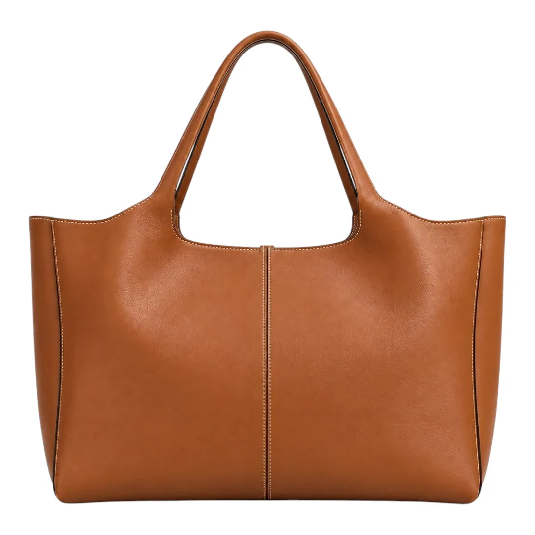 PrimePurse Aurelia Tan Faux Leather Tote Handbag