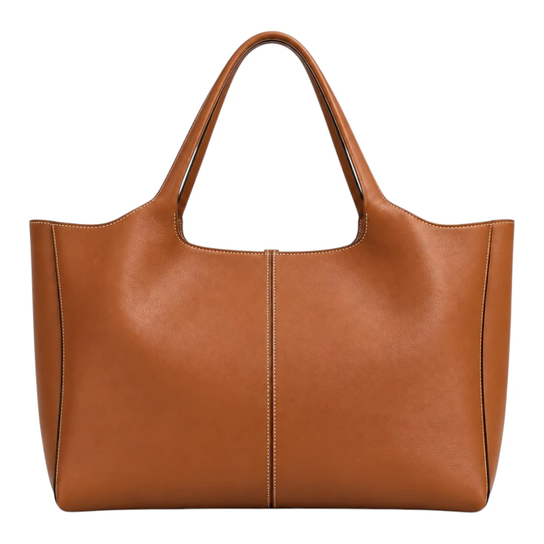 PrimePurse Aurelia Tan Faux Leather Tote Handbag