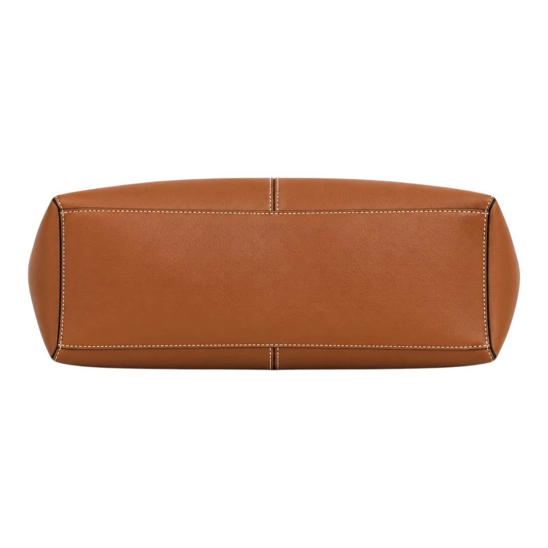 PrimePurse Aurelia Tan Faux Leather Tote Handbag